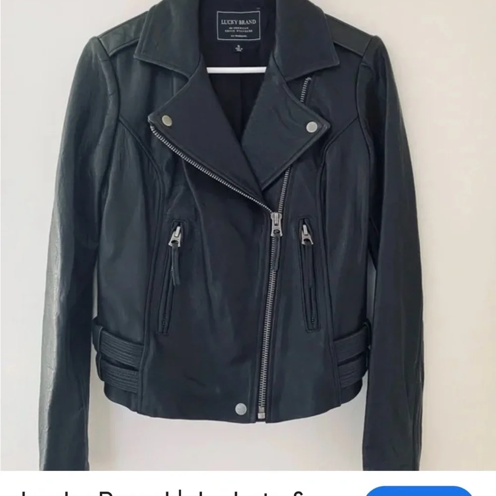 Lucky Brand Black Leather timeless jacket - Picture 3 of 16